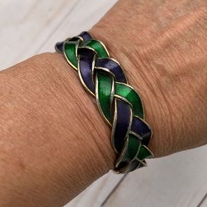 Serpentine vintage bracelet chunky blue green